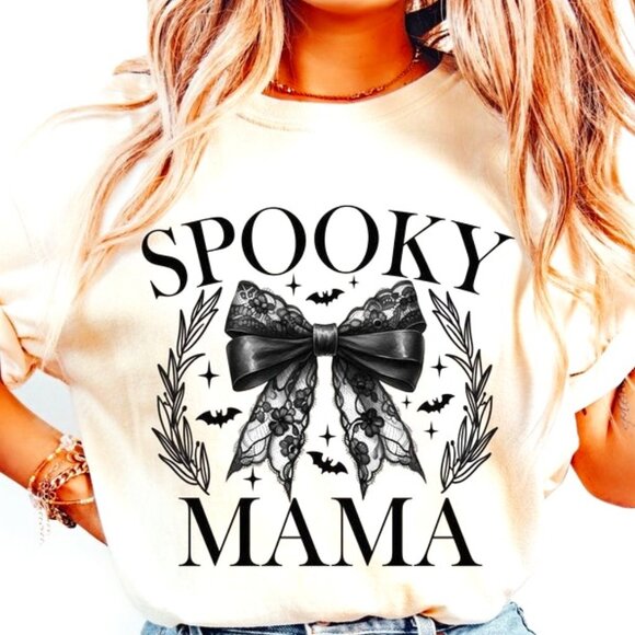 Tops - Spooky Season Tee, Spooky Mama Tee, Coquette Halloween Tee
